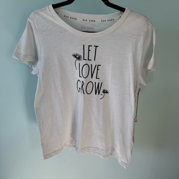 New With Tags Rae Dunn Light Blue Graphic T Shirt Size Medium Plants - Picture 1 of 4